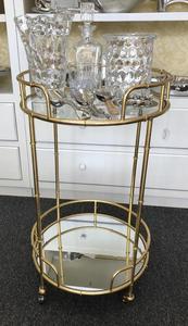 Two-Tiered Gold & Metal Bar Cart