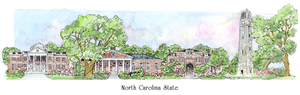 Patsy Gullett N.C. State Sculptured Watercolor