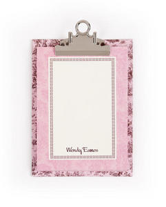 Pink & Brown Toile Clipboard with personalized pape