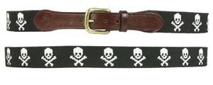 Smathers and Branson Jolly Rodger Needlepoint Belt