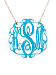 Acrylic Script Monogrammed Necklace - Small
