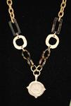 Handcast Horse Intaglio Necklace with Tortoise Shell and Gold Links