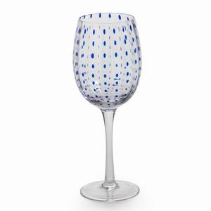 Blue Dot Wine Glass