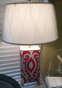 Hand Painted Lamp-Coral