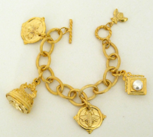 Handcast Gold Bee Charm Bracelet