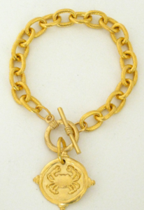 Handcast Gold Crab Bracelet