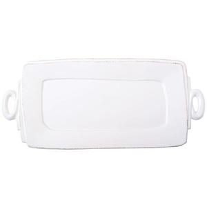 Vietri Lastra White Handled Rectangular Platter