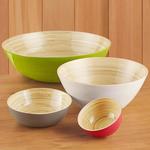 Lacquered Condiment Bamboo Bowl in Ice Blue