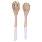 Lacquered Bamboo Salad Servers in Ice Blue
