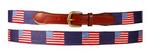 Smathers and Branson Needlepoint Belt - American Flags