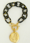 Handcast Gold Tortoiseshell Initial Bracelet